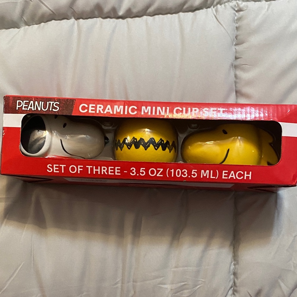 Peanuts Character Ceramic Cup Trio - White, Yellow, Black